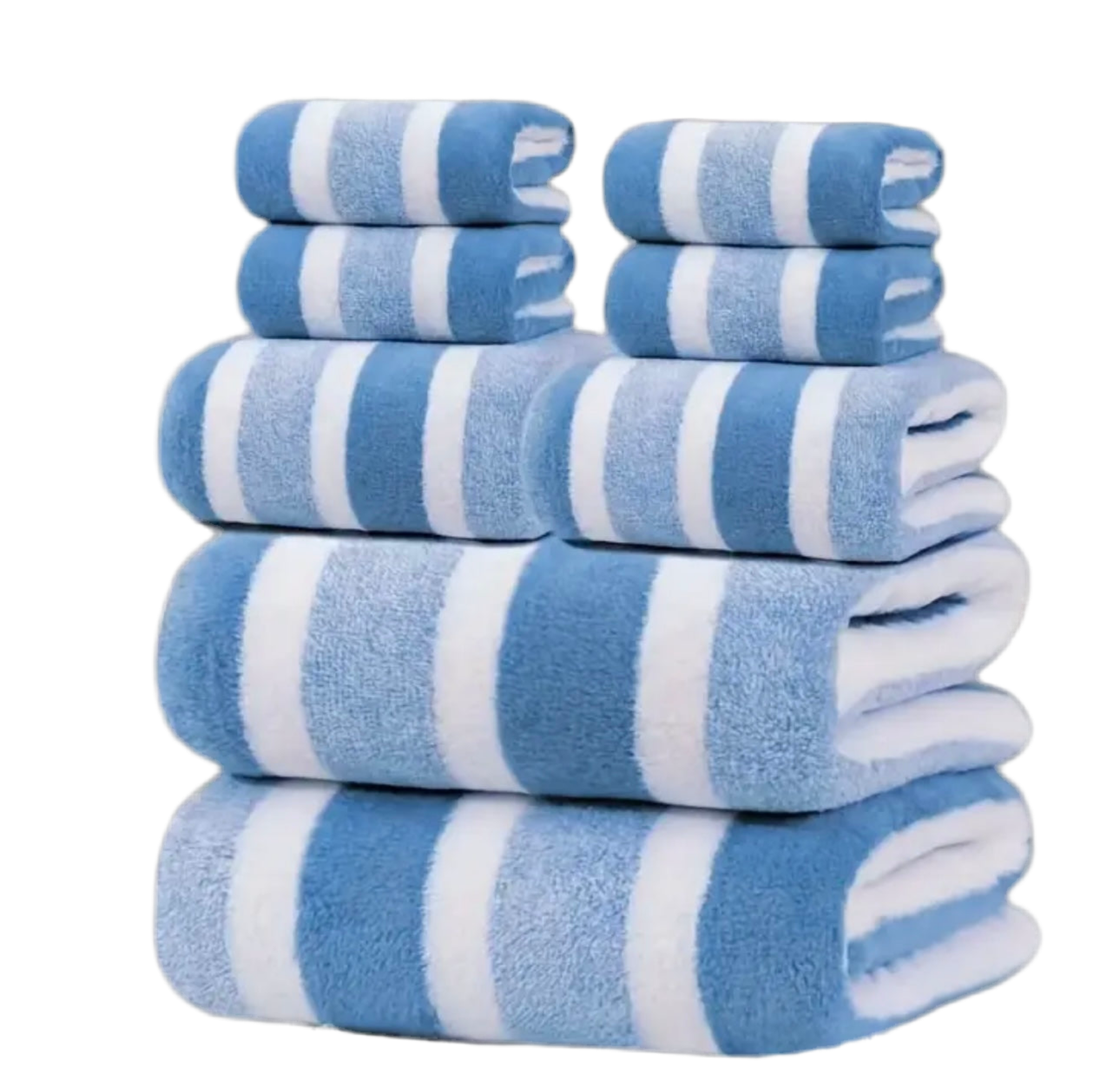 🛁✨ Set de 8 Toallas Rayadas XXL – Máxima suavidad y estilo