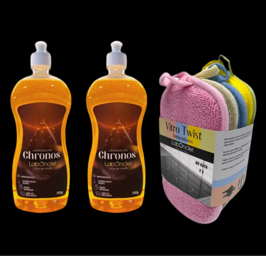 ✨ Pack Lavavajillas Chronos LabOncler + Bayetas Vitro Twist LabOncler (5 unidades) ✨
