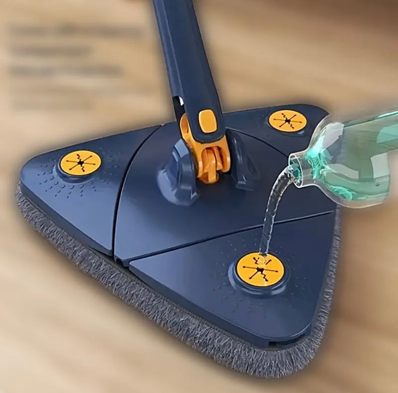 Set de Mopa Triangular + 3 Paños de Microfibra Reutilizables – Limpieza Profunda y sin Esfuerzo.