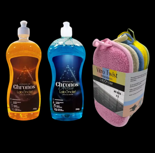 ✨ Pack Lavavajillas Chronos LabOncler + Bayetas Vitro Twist LabOncler (5 unidades) ✨
