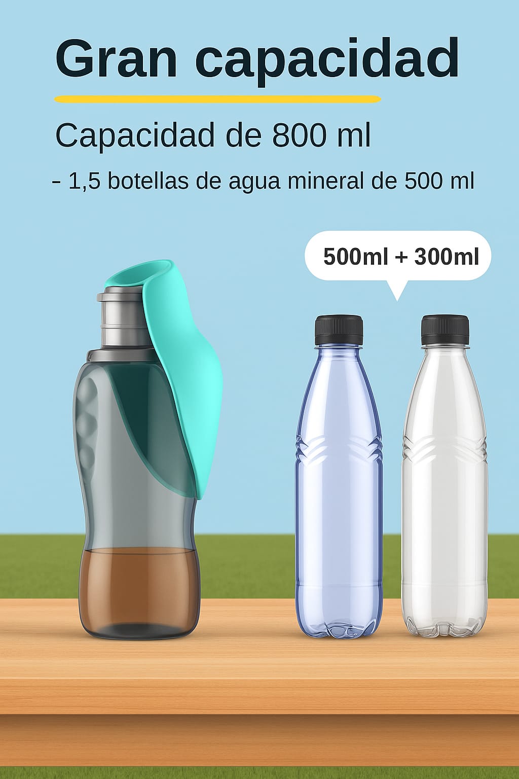 🐶 Botella Portátil de Agua para Perros – ¡Hidrata a tu peludo en cualquier lugar!